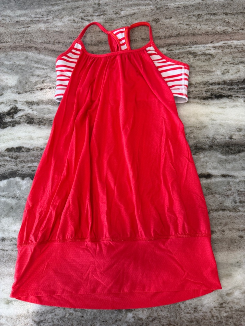 lululemon athletica Red Racerback Tank top with Striped Bust